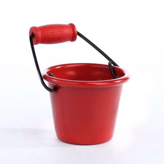 Miniature Red Metal Pail – Tiny Bucket