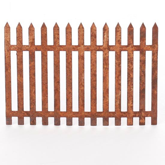 Rusty Tin Picket Fence