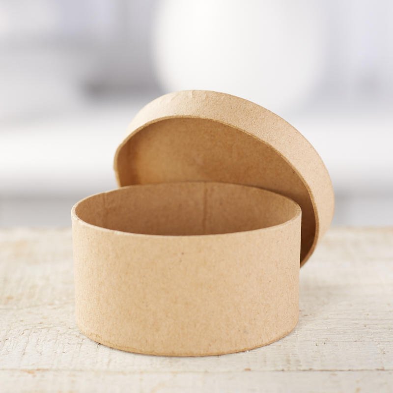 7.62 cm Small Round Paper Mache Box