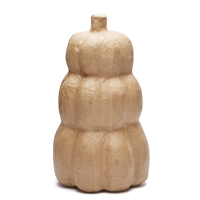 Triple Stacked Paper Mache Pumpkin