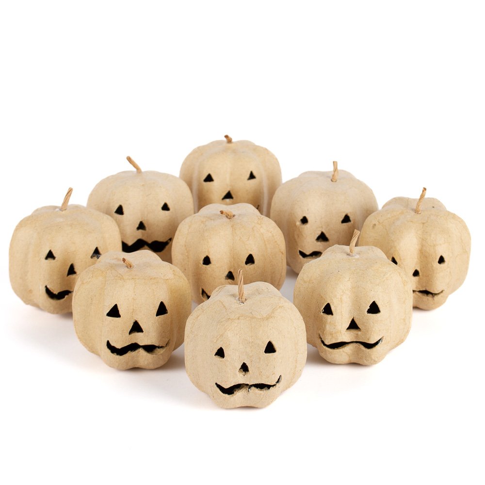 Paper Mache Jack O’ Lantern Pumpkins (Pack of 9 pieces)