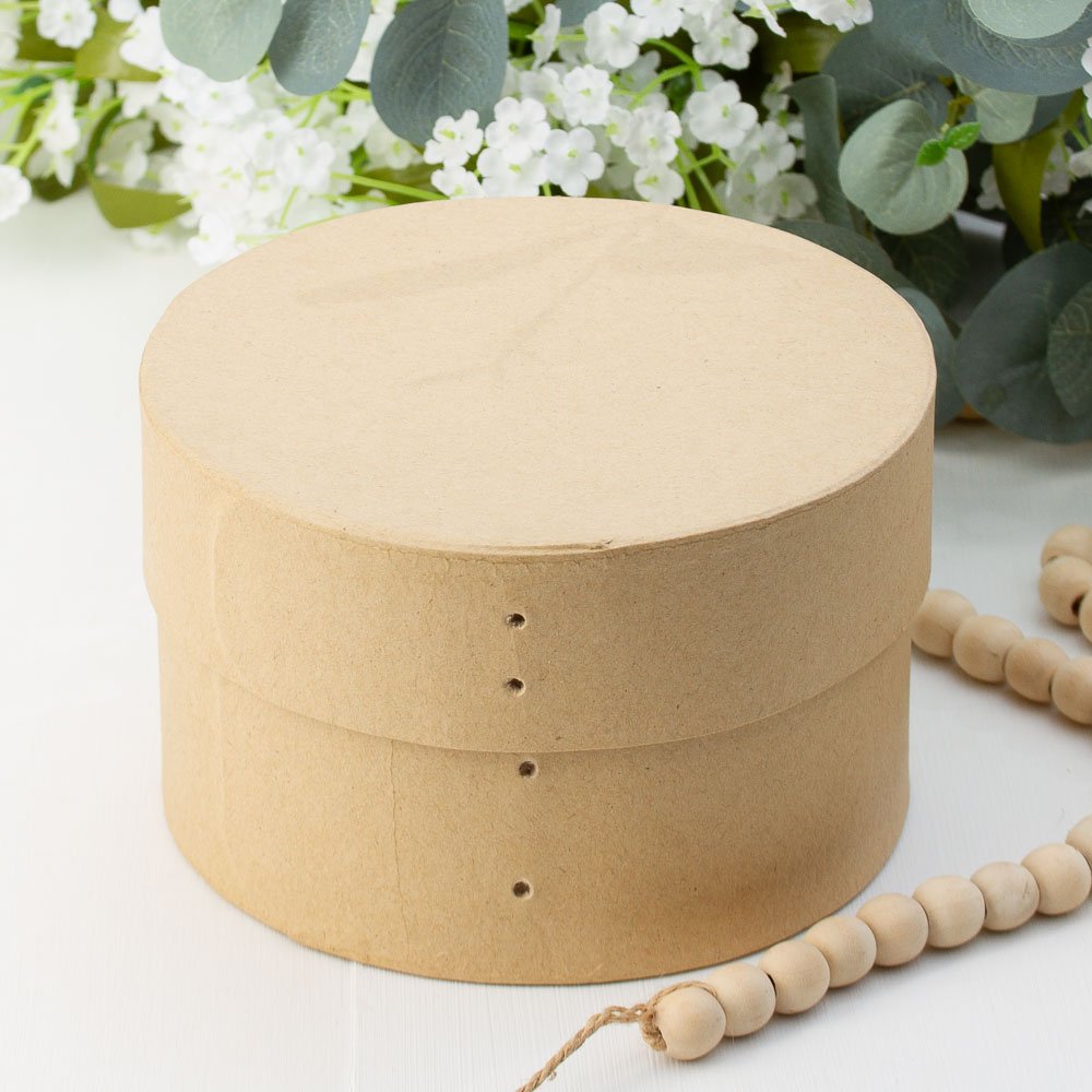 14.92 cm Shaker Style Round Paper Mache Box