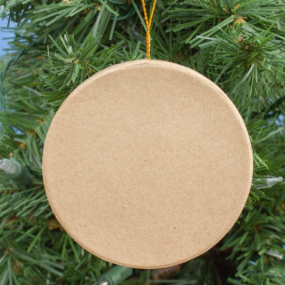 9.52 cm Round Paper Mache Ornament