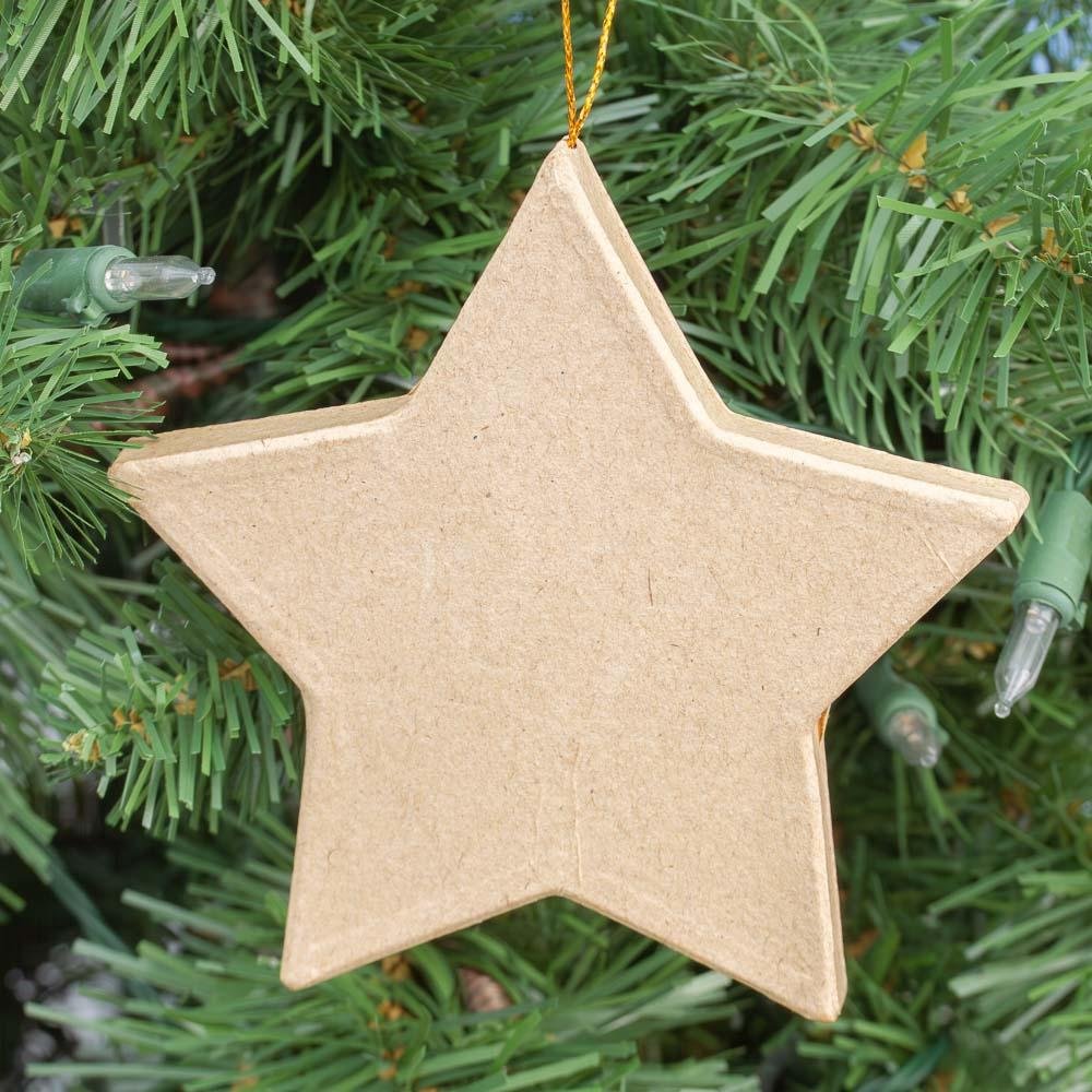 12.06 cm Paper Mache Star Ornament