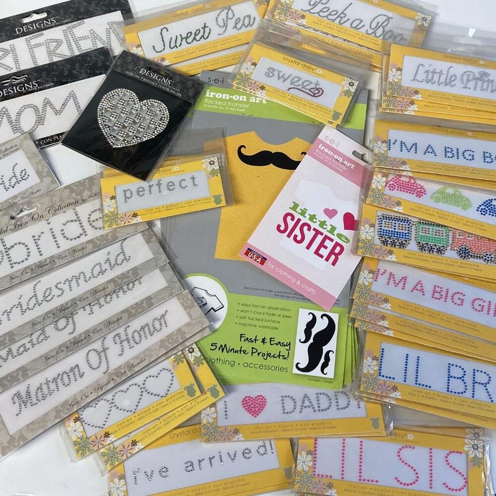 Bulk Assorted Rhinestone Iron-Ons (Pack of 54 pieces)