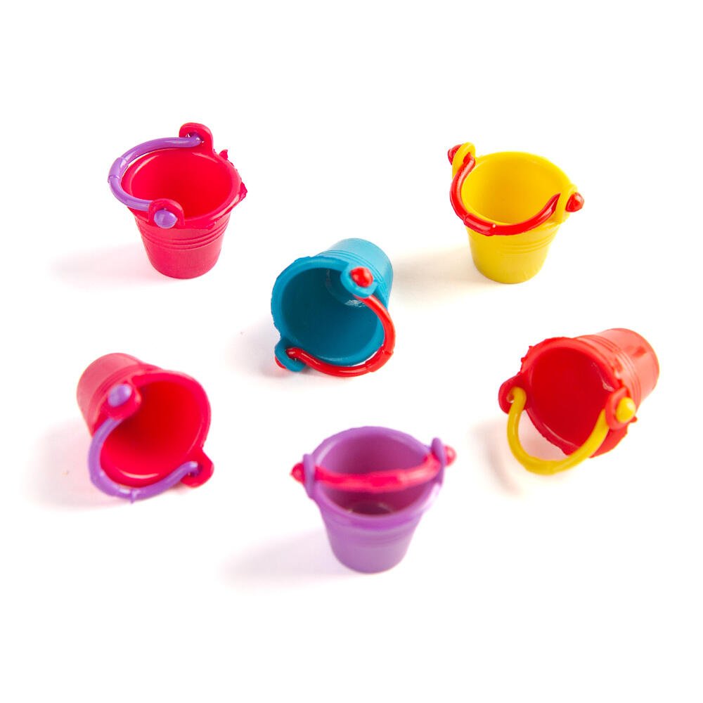 Dollhouse Miniature Beach Pails (Pack of 6 pieces)