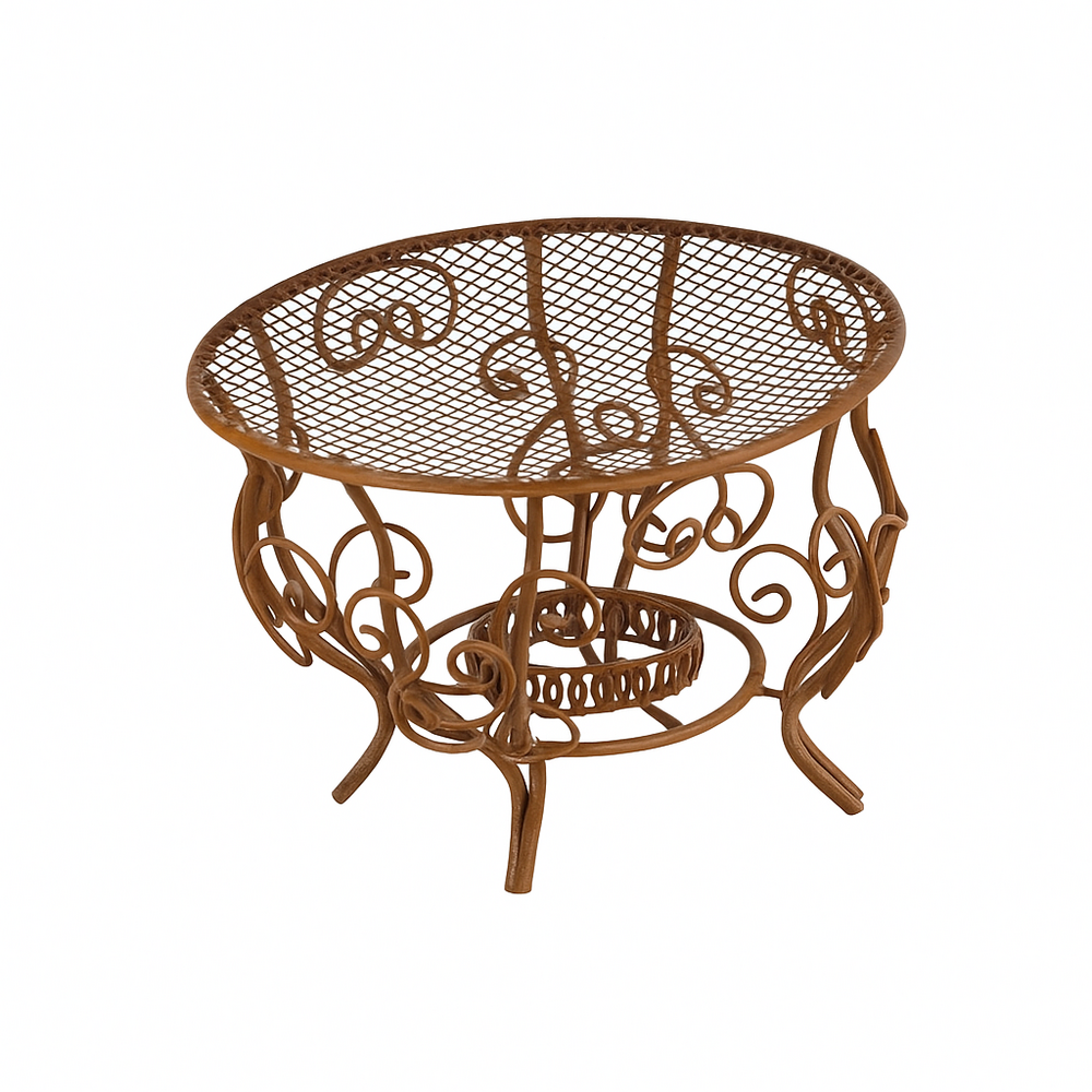 Round Rustic Mini Victorian Wire Table