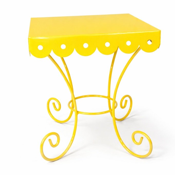 Sunshine Yellow Enamel Metal Cake Stand