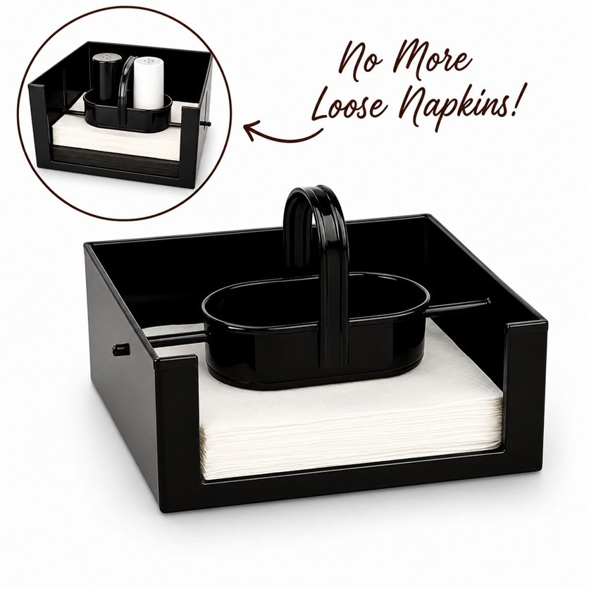 Black Metal Napkin Holder