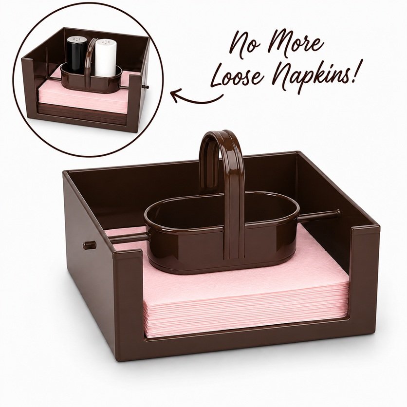 Brown Salt and Pepper Napkin Holder