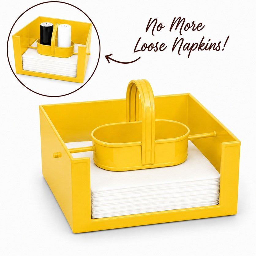 Lemon Yellow Salt and Pepper Napkin Holder