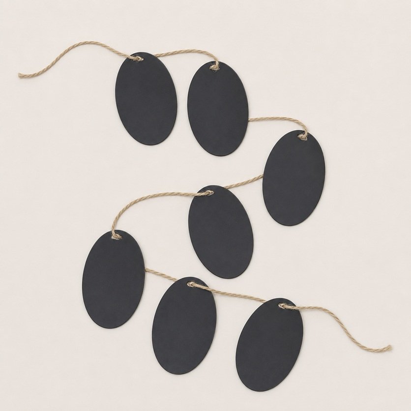 Black Metal Chalkboard Oval Banner Garland