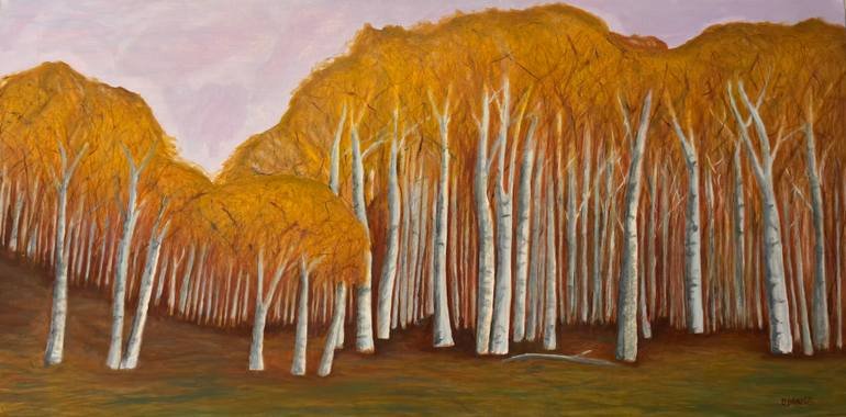 “Birches 4” Painting